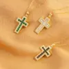 18K Gold Plated Real Gold Plated Cross Titanium Steel Hip-Hop Waterproof Non Tarnish Titanium Steel