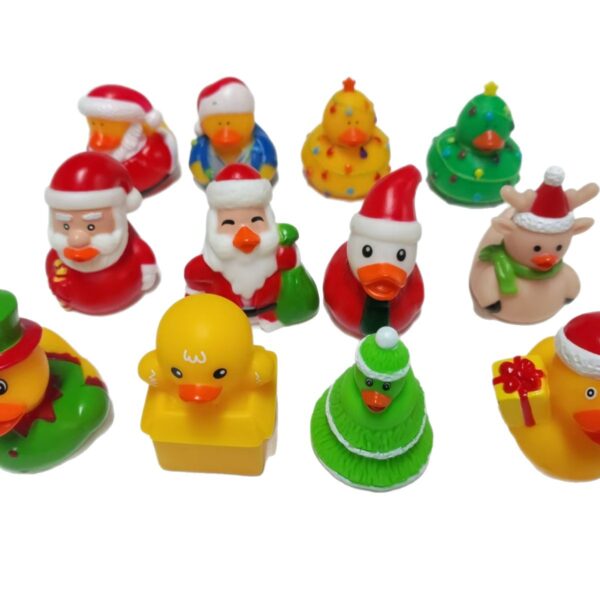 Wholesale Cross-Border Foreign Trade New Christmas Little Yellow Duck Swimming Pool Bathtub Duck Christmas Snowman Vinyl Toy Duck