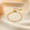 PVD Coated Real Gold Plated Geometric Titanium Steel Simple Style Commute Waterproof Non Tarnish Bracelets Necklace