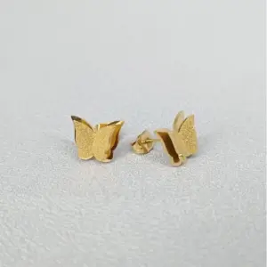 12 [Ag371] Butterfly Stud Earrings / Gold