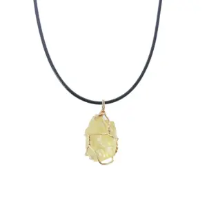Lemon Citrine [with Leather Rope]] / Pendant Size Is about 13--22mm