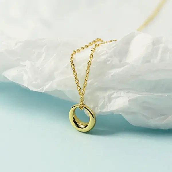 Wholesale Jewelry Simple Style Commute Circle 304 Stainless Steel 18K Gold Plated PVD Coated Plating Hollow Out Cable Chain Necklace