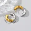 Wholesale 304 Stainless Steel Geometric PVD Coated 18K Gold Plated 18K Gold Simple Style Classic Style Roman Style Waterproof Non Tarnish Plating Earrings