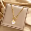 Wholesale 304 Stainless Steel 18K Gold Plated Modern Style Simple Style Round Star Heart Shape Pendant Necklace
