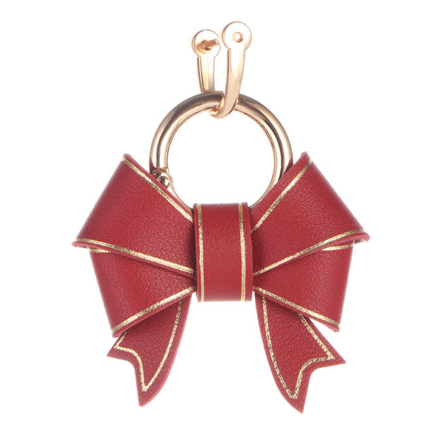 Wholesale Internet Celebrity pular Light Luxury Women's Multi-Color Fashion Imitation Leather Bow Mobile Phone Decoration Car Keychain Pendant