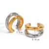 Wholesale 1 Pair Simple Style C Shape Color Block Plating 304 Stainless Steel 18K Gold Plated Ear Cuffs