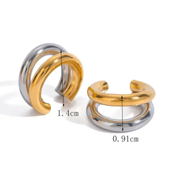 Wholesale 1 Pair Simple Style C Shape Color Block Plating 304 Stainless Steel 18K Gold Plated Ear Cuffs