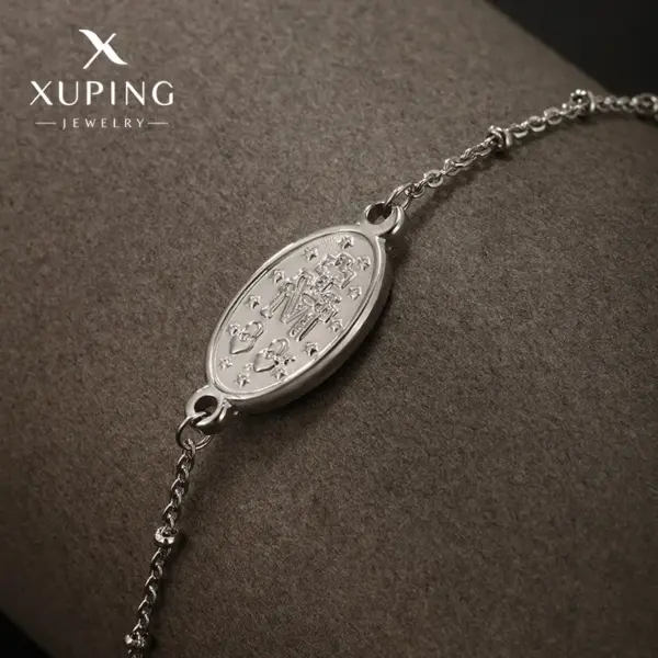 Wholesale 304 Stainless Steel 18K Gold Plated Raw Steel XUPING Simple Style Human Cross Necklace