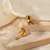 Wholesale 304 Stainless Steel Irregular PVD Coated 18K Gold Plated IG Style Asymmetrical Plating Gold Ear Studs