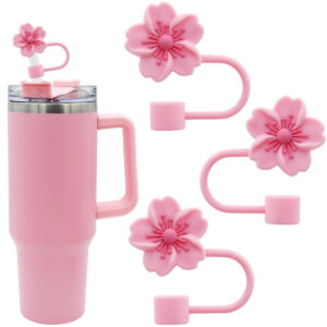 3 pieces-pink-flowers / 10mm