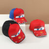 Wholesale Korean Car Children's Flat Brim Baseball Cap Spring and Autumn New Cartoon Lightning Mcqueen Boys and Girls Hip-Hop Hat