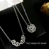 Wholesale Four-leaf Clover Titanium Steel Necklace Women's High-end Light Luxury Love Heart Collarbone Instagram Fashionable Necklace Niche Women's Necklace