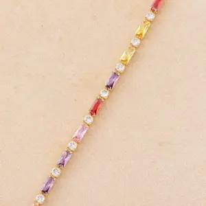 3*6 + 3mm Colorful Crystals-Gold