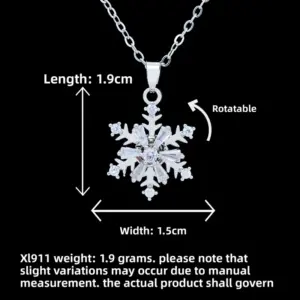 XL911 Rotating Snowflake Necklace / Silver