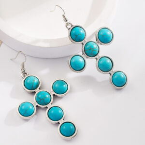 Round turquoise-cross