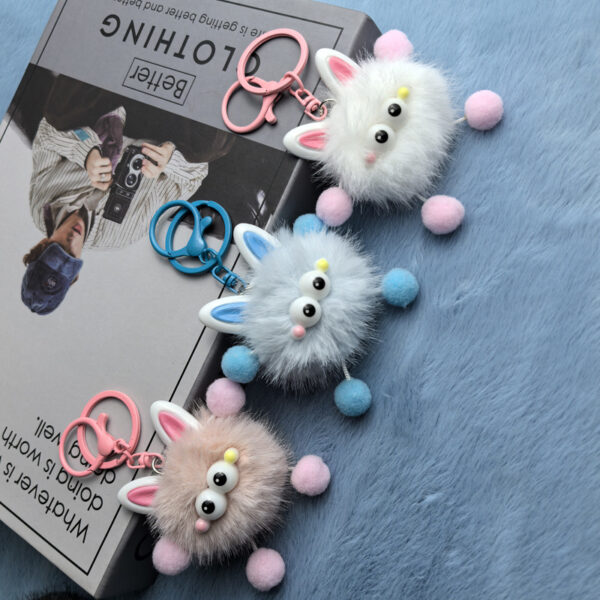 oly-7641e3ee9b5a5dc1d4d2e408f10d60f1 Wholesale Imitation mink fur ear elf plush cartoon pendant Mao Mao cute cartoon fur ball couple girlfriends gift keychain