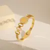 Simple Style Classic Style Tree Solid Color Flower 304 Stainless Steel 18K Gold Plated Zircon Bangle In Bulk