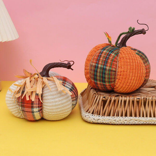 Wholesale Harvest Festival decoration props colorful fabric pumpkin ornaments