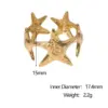 Wholesale Stainless Steel Open Ring With 18K Gold Plating Starfish Design Simple Fashionable Titanium Steel Adjustable Size Jewelry