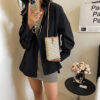 oly-76486aeaca497484772678cdbafb21a0 Wholesale Ser pular Niche Small Square Bag for Women Trendy Summer Contrasting Color Versatile Straw Woven Crossbody Bag Mini Mobile Phone Bag