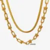 Wholesale PVD Coated Real Gold Plated 18K Gold Solid Color Chain 304 Stainless Steel Simple Style Waterproof Non Tarnish 304 Stainless Steel Necklace