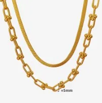 Wholesale PVD Coated Real Gold Plated 18K Gold Solid Color Chain 304 Stainless Steel Simple Style Waterproof Non Tarnish 304 Stainless Steel Necklace