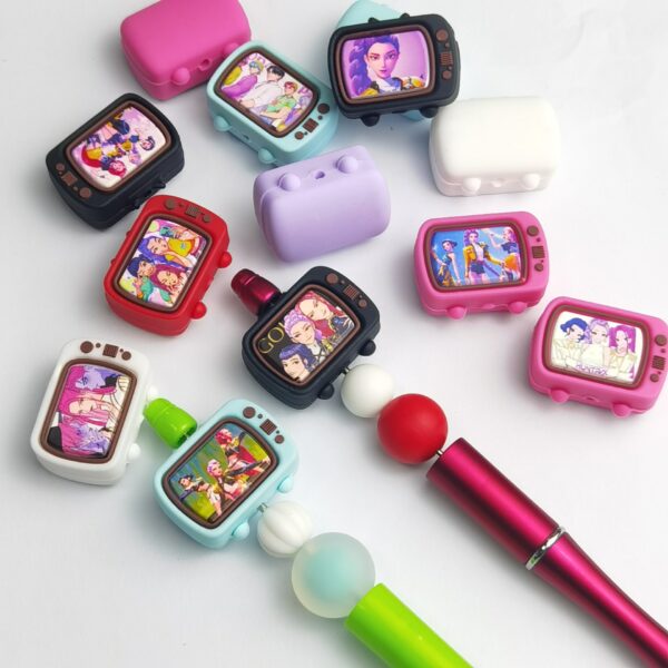 Wholesale Silicone 3D TV cartoon cute character loose beads