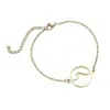 PVD Coated Real Gold Plated Letter 201 Stainless Steel Simple Style Waterproof Non Tarnish 201 Stainless Steel Bracelets