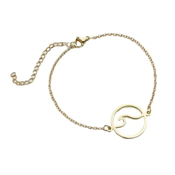 PVD Coated Real Gold Plated Letter 201 Stainless Steel Simple Style Waterproof Non Tarnish 201 Stainless Steel Bracelets