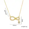 Wholesale Real Gold Plated 316 Stainless Steel PVD Coated Zircon Infinity Waterproof Non Tarnish Elegant Cable Chain Pendant Necklace For Women's