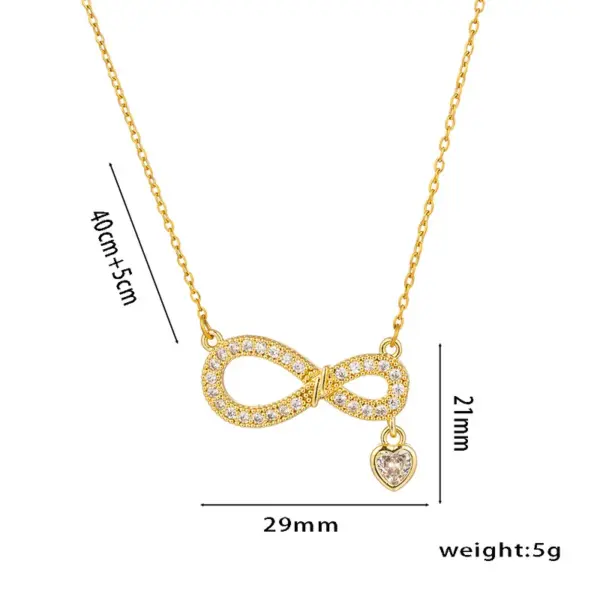 Wholesale Real Gold Plated 316 Stainless Steel PVD Coated Zircon Infinity Waterproof Non Tarnish Elegant Cable Chain Pendant Necklace For Women's