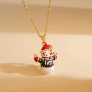 Xl2915 Magician Snowman Necklace / Gold