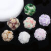 Wholesale Luminous simulation rose ball soft flower wearable straight hole beads DIY Mobile Phone/KeyChain/Bag Chain Accessories