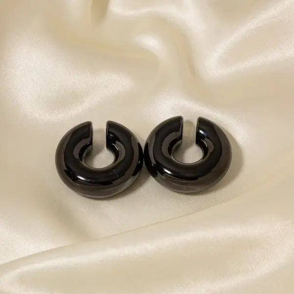 304 Stainless Steel C Shape PVD Coated 18K Gold Plated Simple Style Plating Gold Ear Clips