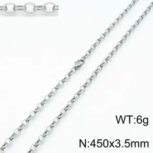 Steel Color 450 * 3.5mm = Necklace KN197295-Z