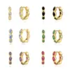 Wholesale Retro Waves Plating Inlay Copper Rhinestones Earrings