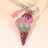 Wholesale Colorful diamond studded ice cream keychain