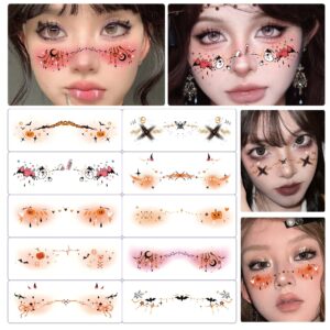 oly-7671da4f47d2cdfab1e2fc22e69e45e7 Wholesale Cross-Border New Halloween Makeup Face Stickers, Cute Ghost Makeup Tattoo Stickers, Photography Props Stickers, Waterproof and Sweat-Proof