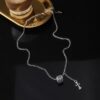Wholesale Cross ring ring ring pendant clavicle chain niche design high sense personality simple versatile fashion necklace