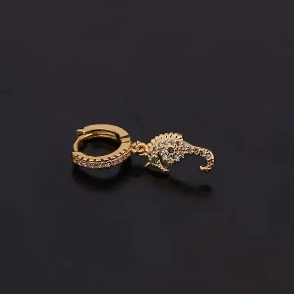 Wholesale 1 Piece Lady Geometric Copper Inlaid Zircon Earrings
