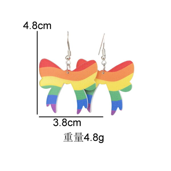 Wholesale Cross-border creative rainbow acrylic Valentine's Day six-color bow earrings sweet personality design gift earrings