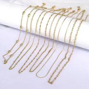 Wholesale Simple Style Solid Color Copper Gold Plated Necklace In Bulk