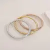 Wholesale 304 Stainless Steel Bamboo PVD Coated 18K Real Gold Plated IG Style Commute Waterproof Non Tarnish Plating Bangle
