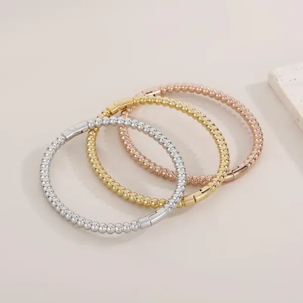 Wholesale 304 Stainless Steel Bamboo PVD Coated 18K Real Gold Plated IG Style Commute Waterproof Non Tarnish Plating Bangle