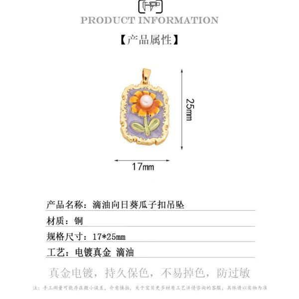 Wholesale Pearl Necklace Melon Buckle Pendant Oil Dropping Oil Painting Style Rose DIY Pearl Necklace Sweater Chain Accessories New