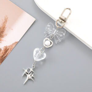 K4846 bow four-pointed star pendant white / Small pendant