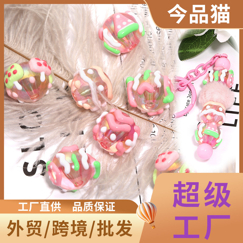 Wholesale Pink acrylic bead