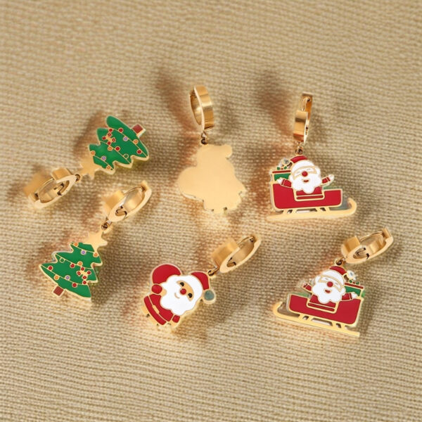 oly-7687f0252b2fa0221e4f4055e3730a8f Wholesale Christmas jewelry, stainless steel Christmas tree earrings