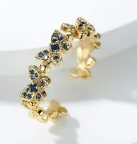 Golden Sapphire Blue Diamond / Adjustable Opening