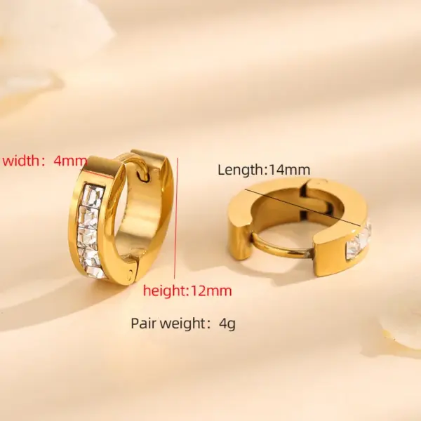 Wholesale PVD Coated Real Gold Plated 18K Gold Round 304 Stainless Steel Simple Style Waterproof Non Tarnish 304 Stainless Steel Earrings